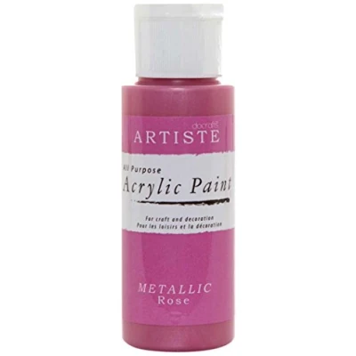 Image of Artiste Acrylic Paint 59ml 2Oz Metallic Rose, Quick Drying Professional Art, Craft and Hobby Artists Paint, Vibrant Colour, Water Based Paints Cover All Surfaces with Ease, Ideal for Travel