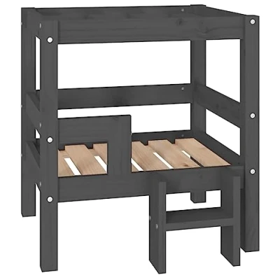 Image of vidaXL Dog Bed Grey 55.5x53.5x60 cm Solid Wood Pine