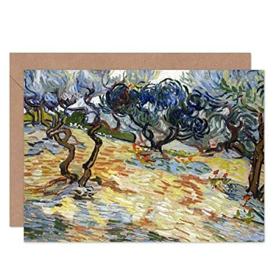 Image of Artery8 Vincent Van Gogh Olive Trees Fine Art Greeting Card Plus Envelope Blank Inside
