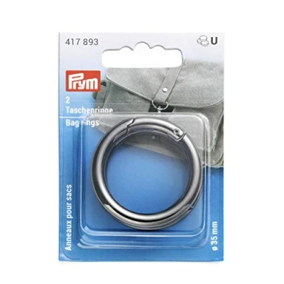 Image of Prym Pocket Rings, Zinc Alloy, Gunmetal, 35 mm