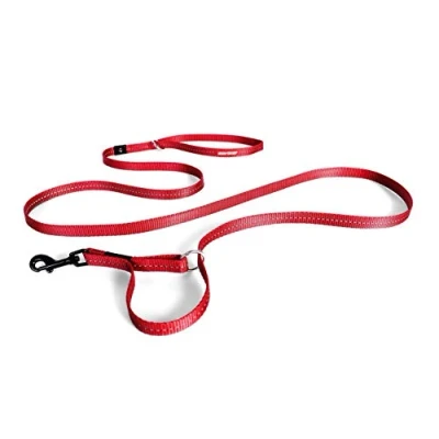 Image of EZYDOG Vario 4 LITE Multi function Dog Lead 3 6 Foot Adjustable Lead, Training Reflective Webbing, Small Dogs, Medium Large Sturdy (Red)