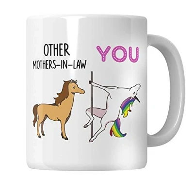 Image of WG Mother in Law Coffee Mugs, Funny Unicorn Mug, Gift for Birthday