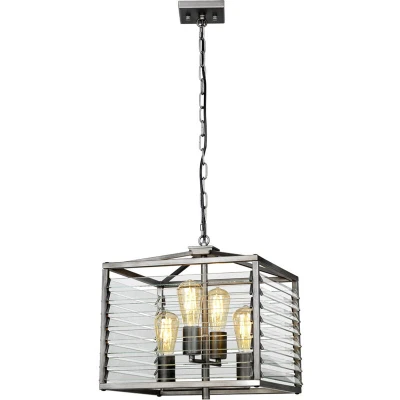 Image of Louvre 4 Light Pendant Gunmetal Paint Finish