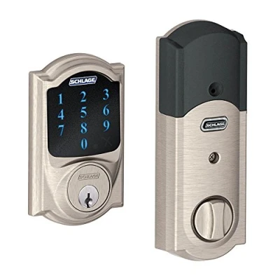 Image of Schlage Lock Company Connect Camelot Satin Nickel Touchscreen Deadbolt with Alarm