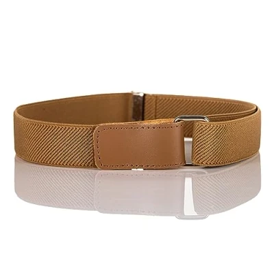Image of Olata Children’s Stretch Elasticated Belt with Adjustable Hook and Loop Fastening 1 6 years. Cream