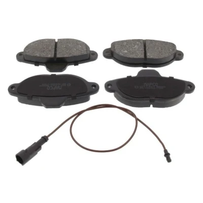 Image of 1559698, 1669578, 1675620, 9S512K021B Brake pad set MAPCO 6375 Front Axle incl. wear warning contact FIAT: 500 Hatchback, Panda II Hatchback