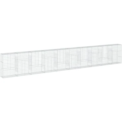 Image of vidaXL Gabion Basket with Cover 1000x50x150 cm Galvanised Iron