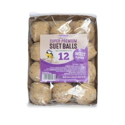 Image of Suet To Go Insect Balls Tray 12x85g 12 Pack (85g per Ball) Premium Wild Bird Food