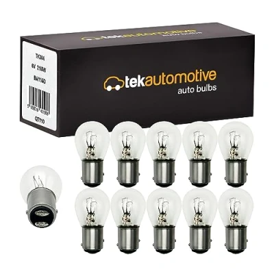 Image of Tek Automotive 384 P21/5W Brake Tail Motorcycle Motorbike Headlamp Light Bulbs 6V 21/5W BAY15D Box of 10