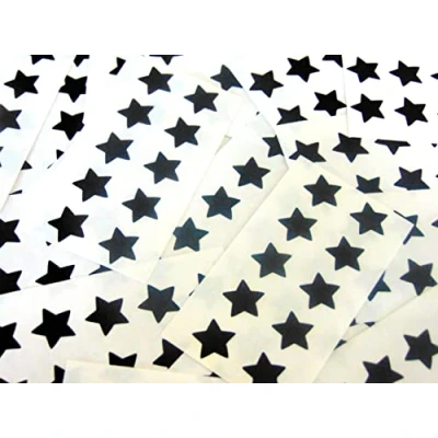 Image of 175 Star Black Stickers Sticky Coloured Self Adhesive Labels for Colour Coding