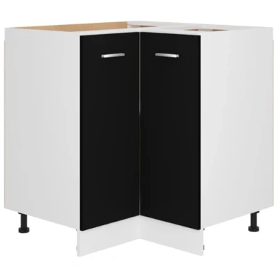 Image of vidaXL Kitchen Cabinet Home Equipment Indoor Furniture Appliance Tool Storage Shelf Organiser Morden Cupboard Black Chipboard