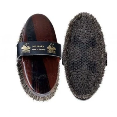 Image of Wilhelm Haas Bürstenfabrik Inh. Stephan Vogel 4025589206915 Brush Military with Horsehair Longer Bristle Wreath and Leather Wrist Strap in Women&#039;s Size 200 x 85 mm