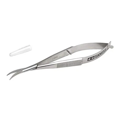 Image of TAMIYA 74151 Scissors Curved Polycarbonate 12 mm Blade Model Making Accessories