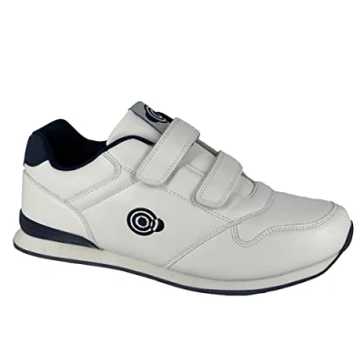 Image of Dek Mens Axis Trainer Style Touch Fastening Lawn Bowling Shoes White/Navy 10 UK