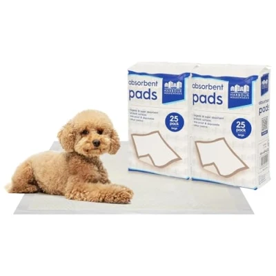 Image of Harbour Housewares Large Disposable Puppy Training Pads 60cm x 50x Absorbent Dog Cat Kitten Wee Toilet Potty Mats