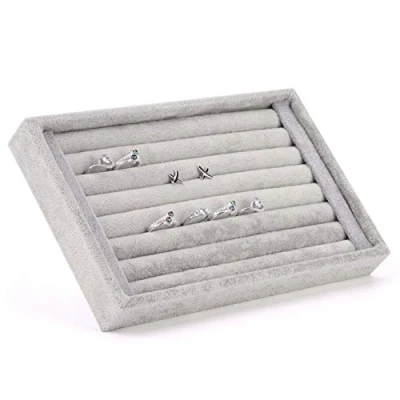 Image of Yosoo Velvet Interior Suede Jewelry Earrings Rings Cuff Display Slots Storage Case Tray Holder Gift