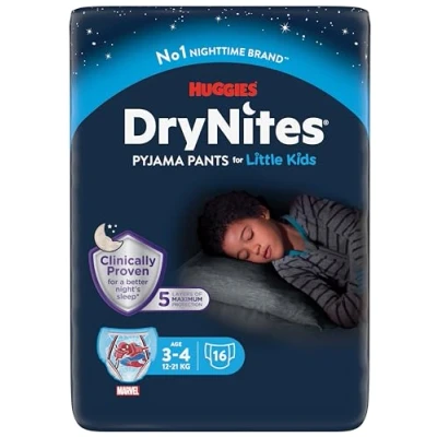 Image of HUGGIES DryNites Boy&#039;s 3 4 yrs (16 Pants)