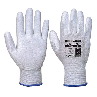 Image of Portwest Antistatic PU Palm Glove Grey Large