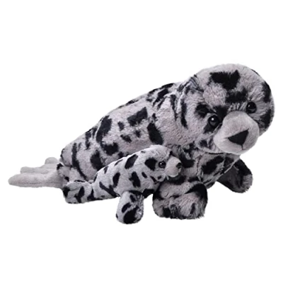 Image of Wild Republic Mom and Baby Harbor Seal, Stuffed Animal, 14 Inches, Gift for Kids, Plush Toy, Fill is Spun Recycled Water Bottles