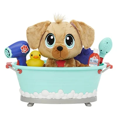 Image of Little Tikes Rescue Tales Scrub &#039;n Groom Bathtub Playset with Golden Retriever Plush Soft &amp; Huggable Pet Toy Encourages Empathy Includes Brush, Rubber Duck, More Ages 3 Years