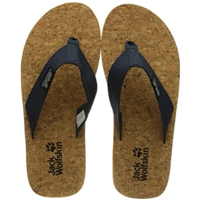 Image of Jack Wolfskin Men&#039;s Ecostride 2 Slipper M Sandal, Blue Cork, 13 UK