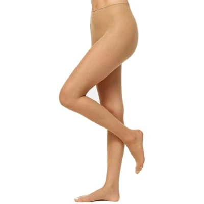 Image of Nur Die Women&#039;s Super fit 20 Denier Large Sizes Transparent Tights Matte Look Nylon Comfortable Waistband, Almond, 54 56