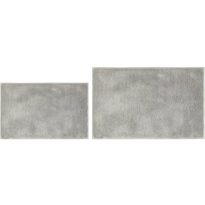 Image of andiamo Bath Mat Non Slip Florida Bathroom Rug Soft and Fluffy Washable Shower for Set of 2 40 x 60 cm + 50 80 Grey