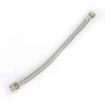 Image of 15mm x 3/8&quot; BSP Flexible Small European Thread Cistern Inlet Valve Connector 300mm