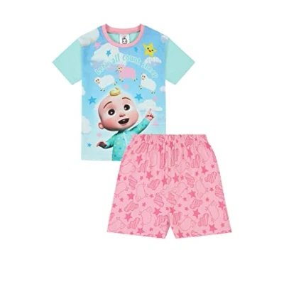 Image of CoComelon Girls Let&#039;s All Count Sheep Short Cotton Pyjama Set Pink (12 18 Months)