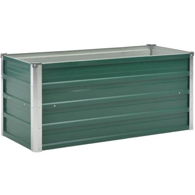 Image of vidaXL Garden Raised Bed Galvanised Steel 100x40x45 cm Green
