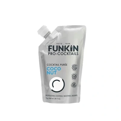 Image of Funkin Pro Coconut Puree for Cocktails, Cooking &amp; Baking, Real Fruit Cocktail Ingredients, Mixer 1kg (Pack of 5)