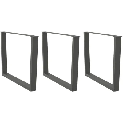 Image of vidaXL Dining Table Legs V Shape 3 pcs Anthracite 100x(72 73.3) cm Steel