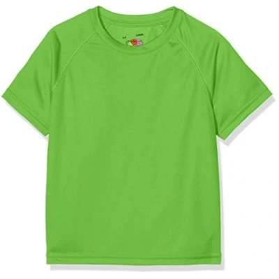 Image of FRUIT OF THE LOOM Unisex Baby Performance T Shirt, Lime, 14 15 Years UK