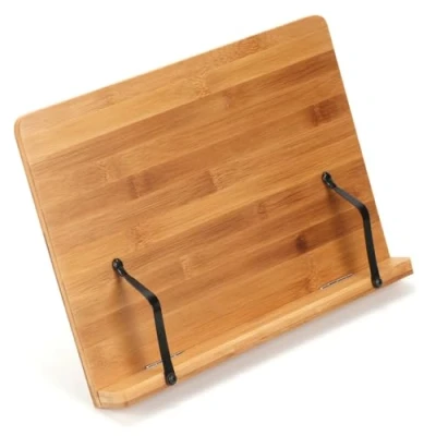 Image of Kabalo Recipe Book Stand Kitchen Wooden Bamboo Tablet Cookbook Holder for Display Rest