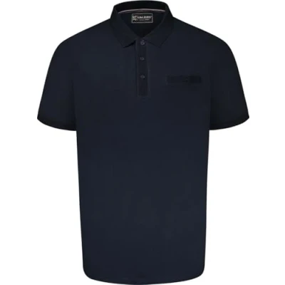 Image of KAM Jersey Polo Shirt Short Sleeve Pocket Cotton Casual Top Mens Plus Size 5498 (UK, Alpha, 7XL, Plus, Regular, Navy)