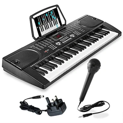 Image of Crystals® 61 Keys Electronic Teaching Keyboard Digital Music Piano Instrument &amp; Microphone Black
