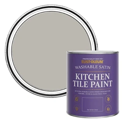 Image of Rust Oleum brown water resistant Kitchen Tile Paint in Satin Finish Gorthleck 750ml