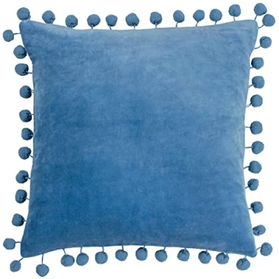 Image of furn. Dora Square Feather Filled Cushion, Sky Blue, 45 x cm