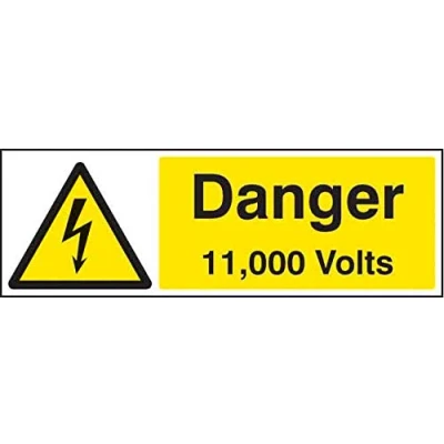 Image of Warning Signs Danger 11000 volts Self Adhesive Vinyl