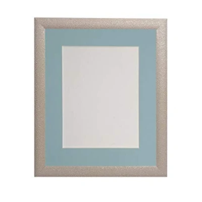 Image of FRAMES BY POST Glitz Pink Picture Photo Frame with Blue Mount 8 x 6 Image Size 4 Inch Plastic Glass