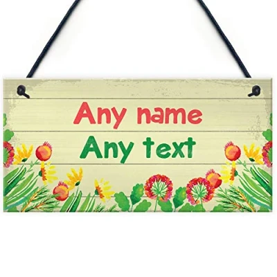 Image of RED OCEAN Personalised Sensory Garden Greenhouse Allotment Sign New Home Gift Decor Plaque