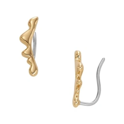Image of Skagen Women&#039;s Liquid Metal Gold Tone Stainless Steel Drop Earrings, SKJ1772710