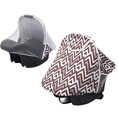 Image of 2 in 1 Universal Baby Car Seat Sunshade Insect Mosquito Net Canopy UV Sun Protection Blackout Cover Infant Carrier for Maxi COSI Cabriofix Cybex Silver Cross and More
