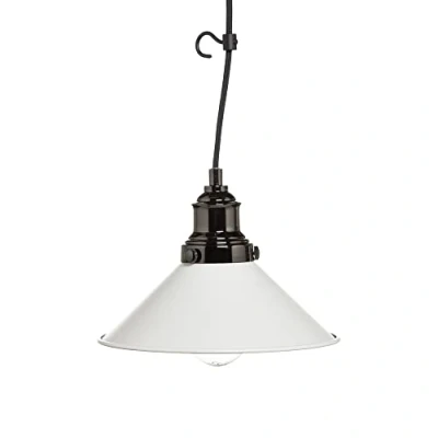 Image of LITECRAFT Senna Ceiling Pendant Wall Plug in Braided Cable Light Black Nickel, White