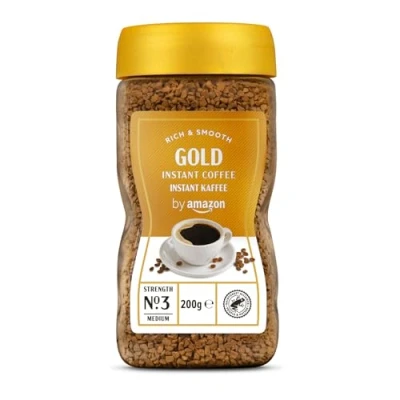 Image of by Amazon Gold Instant Coffee, Medium Roast, 200g, Rainforest Alliance Certified