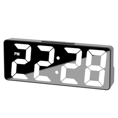 Image of Digital Alarm Clock for Bedroom, Large Display Bedside Clock, USB/Battery Powered with Snooze, Date, Clocks Adjustable Brightness,12/24H Home (Black)