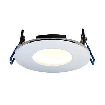 Image of Saxby OrbitalPLUS 9W Chrome Die Cast Aluminium IP65 Warm White Recessed Anti Glare Fire Rated LED Downlight