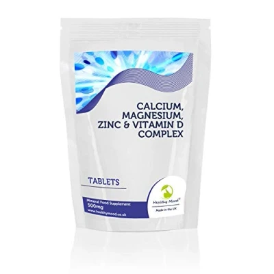 Image of Calcium Magnesium Zinc &amp; Vitamin D Tablets Mineral Food Supplement Complex UK Pack of 60 Pills