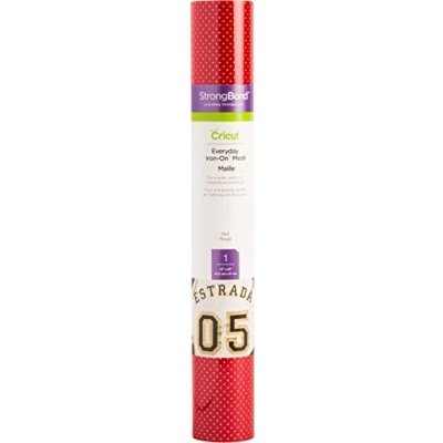 Image of Cricut Iron On Mesh Red 61 cm (24 ft) Heat Transfer Vinyl Roll (HTV) For use with all Cutting Machines