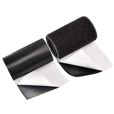 Image of TEUVO Non Slip Hook and Loop Strips for Cushion Rug, Self Adhesive Rug Tape Wooden Floor, 11CM Wide 1M Long